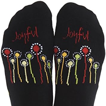 Toe Talk Women's Joyful Non Slip Grip Socks For Pilates Yoga Barre &amp; Meditation One Size Black