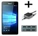 Produktbild MICROSOFT Lumia 950 Dual SIM Smartphone (5,2 Zoll (13,2 cm) Touch-Display, 32 GB Speicher, Windows 10) schwarz mit Displaydock HD-500