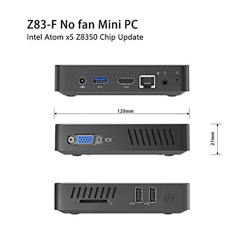 Z83-F Fanless Windows 10 Pro Mini PC Procesador Intel Atom x5-Z8350 cach de 2M hasta 1 92GHz 4K 4GB 64GB 1000Mbps LAN 2 4 5 8 WiFi de Banda Dual BT 4 0 Pantalla Dual con Puertos HDMI VGA reviews Z83-F Fanless Windows 10 Pro Mini PC Procesador Intel Atom x5-Z8350 cach de 2M hasta 1 92GHz 4K 4GB 64GB 1000Mbps LAN 2 4 5 8 WiFi de Banda Dual BT 4 0 Pantalla Dual con Puertos HDMI VGA