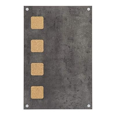 Securit Mur Pense bête - Couleur Béton, Compartiments en surface liège - Gris 58x38x1, 3cm