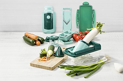 Genius Nicer Dicer Fusion Smart | 23 Teile | inkl. Nicer Twist | Schneiden | Hobeln | Würfeln | Julietti | Spiralen | Bekannt aus TV | NEU Farbe Mintgrün - 4