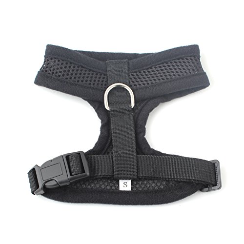 Preisvergleich Produktbild SYMTOP Brustgeschirr einstellbar Hundegeschirr Haustier Sicherheitsweste Hunde-Sicherheitsgurt schwarz S