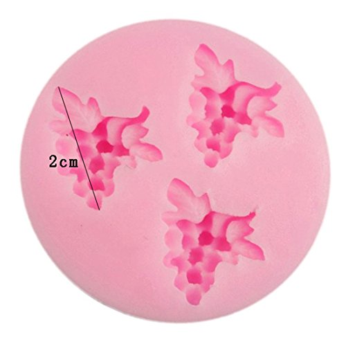 SHINA Drei Weinbeeren Silikonform Ausstechformen Ausstecher Tortendeko Marzipan Fondant Seife Form - 3