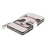 Sony Xperia Z2 Hülle,Sony Xperia Z2 Leder Brieftasche Hülle im BookStyle,SainCat PU Leder Wallet Case Lederhülle Folio Schutzhülle Ledertasche Hülle Bumper Handytasche Skin Schale Soft Backcover Handy Tasche Flip Cover Buchstil Klapptasche in Lederoptik mit Standfunktion Karteneinschub und Magnetverschluß Etui Flip Case fürSony Xperia Z2 (Cartoon Panda) - 3