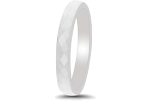 PAURO Classique Engagement Mariage Band Bague Femme Céramique