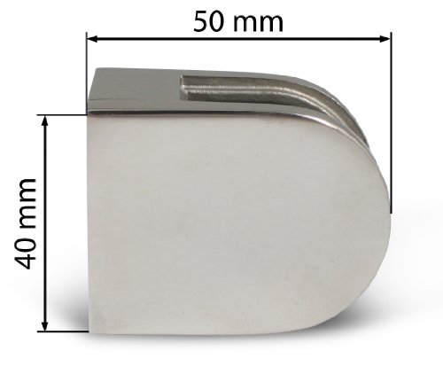 4tlg. Kenley Glashalter Glasklemme Glas Klemmhalter – Edelstahl AISI 304 – Spiegelnde Oberfläche - 2