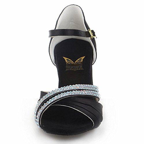 Jia Jia 20524 Damen Sandalen Ausgestelltes Heel Super-Satin mit Strass Latein Tanzschuhe - 5