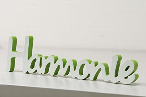 Preisvergleich Produktbild Schriftzug Harmonie Holz grün / weiß