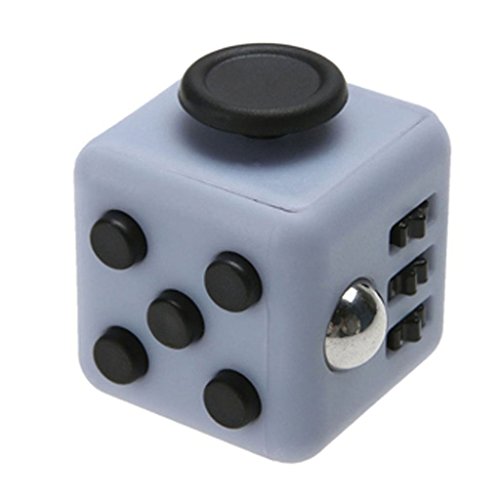 JOY Fidget Cube Toy Anxiety Attention Stress Relief Relieves Stress for Children and Adults ADHD fun Gift (Grey & Black)