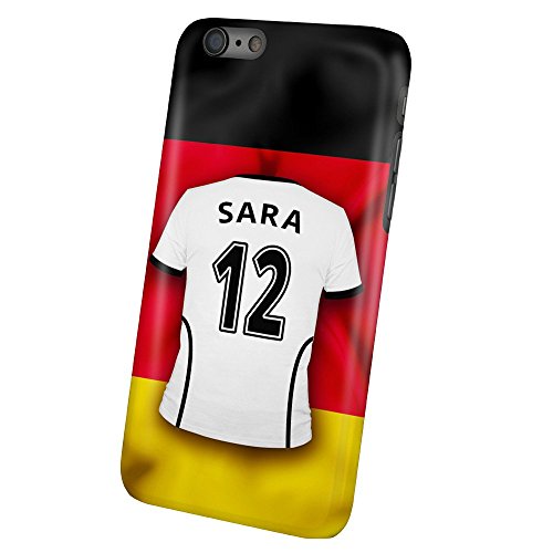 PhotoFancy – iPhone 6 / 6s Handyhülle Premium – Personalisierte Hülle mit Namen Sara – Case mit Design Fußball-Trikot Deutschland EM 2016