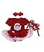 Anik Sunny Baby Girl 4pcs Summer Newborn Infant Baby Girl's Headband +Romper +Leg Warmer +Shoes Outfit Christmas Costume (3-6 Months)