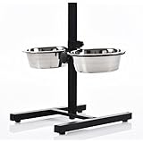 Hundenapf Edelstahl 2 Schüsseln A040 Höhenverstellbar