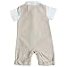 iiniim 2pcs Baby Little Boys Gentleman Bowtie Romper Jumpsuit With Hat Formal Outfit Casual Clothing Khaki 6-9 Months
