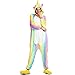 Produktbild Einhorn Pyjama Tiere Onesie Jumpsuits für Damen Herren Kinder Weiches Flanell Schlafanzug Cosplay Kostüme Größe von 90 cm bis 180 cm (Empfohlene Höhe M (150cm - 160cm), Einhorn Regenbogen)