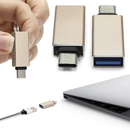 Urcover® USB-C auf USB 3.0 A OTG Adapter / Konverter Umwandler von USB Type-C Input in Micro-USB für Typ-C Geräte wie MacBook Pro , MacBook (2015) , ChromeBook Pixel , Nexus 5X , Nexus 6P , Nokia N1 , OnePlus 2 und weiter [Gold]