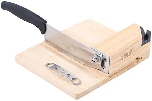 Biltong Cutter rostfritt stål, spakskärare Guillotine skärare 158 mm blad köksskärare med gummiträbas