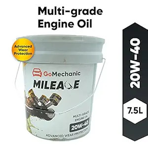 GoMechanic Mileage Essential 20W 40 API CF 4 SG High Performance Longer Protection Premium Engine Oil For Passenger & Commercial Cars, 7.5L