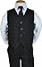 5-Piece Boys Black Pinstripe Suit