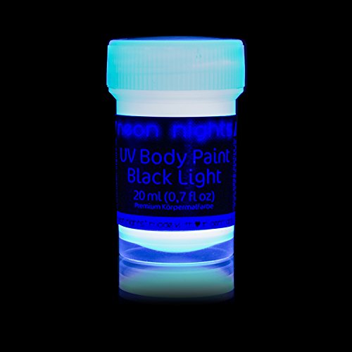 neon nights UV-Licht Bodypainting Schminke | Schwarzlicht-Körperfarbe für Body und Facepainting | Fluoreszierende Farben im Schminkset für knalligen Glow-Effekt | 8 x 20ml Leucht-Farben - 9