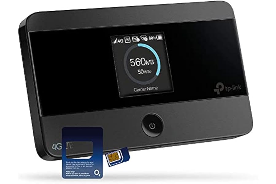 TP-Link M7350 4G Cat4 LTE Mobile WiFi with O2 Data SIM Card Bundle