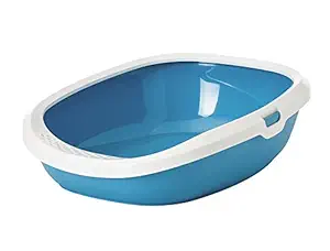 Savic Gizmo Cat Litter Tray with Rim, Medium, Twilight Blue