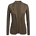 Produktbild UJUNAOR Frauen Einfarbig Langarm Strickjacke Blazer Top Herbst Casual Mantel(Braun,CN M)