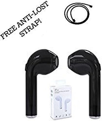 I7 TWS Mini Wireless Bluetooth Headphones Earbud In Ear Headset Bluetooth For iPhones X 8/8 Plus/7/6/6S 5/5S Android/Samsung Galaxy/ HTC/ Bluetooth Device, Twin Pair, Black Or White (Black)