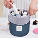 Mermaid Barrel Shaped Travel Cosmetic Bag Nylon High Capacity Drawstring Elegant Drum Wash Bags Makeup Organizer Storage Bag + Mini pouch +PVC transparent brush bag (blue)
