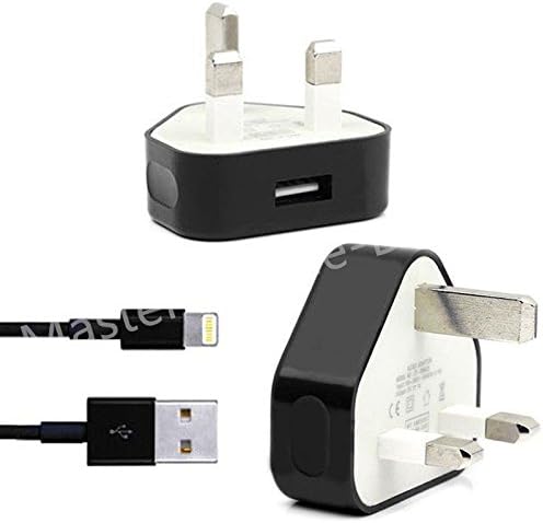 Amazing Colors Plug Charger+Free Cable For iPhone 5 se 5s 6 6+ 7+ 7 iPad Mini 2 (Black)