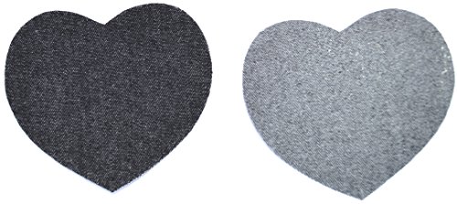 Kleiber Herzförmige Jeans-Flicken zum Aufbügeln, schwarz - 3