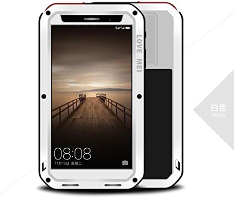 Hua Wei Mate 9 Case,LOVEOURS,Powerful for Hua Wei Mate 9 Cases,Shockproof Dustproof Water Resistant Case Heavy duty military metal Cases Toughened Gorilla glass cover for Hua Wei Mate 9 Super Shake Silicone Edge Super zinc alloy (Hua Wei Mate 9, White)