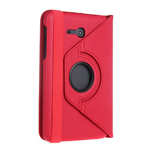 EnGive 360° Drehbares Ledertasche Schutzhülle Leder Tasche Samsung Galaxy Tab 3 7.0 Lite T110 T111 (7 Zoll) Hülle (Samsung Galaxy Tab 3 7.0 Lite, Rot) - 5