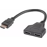 HDMI Splitter Adapter Cable, Male-Hdmi Female X 2 Adapter 30 Cm Cable Multiplexer Splitter Supports Two Same TVs at the Same Time