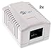 Produktbild odedo CAT 6 Anschlussdose Universal Netzwerkdose 1x RJ 45 Gigabit, Reinweiß RAL9010, AWG 22 23 24 25 26 auch PoE Power-Over-Ethernet LAN, Network Surface Mount Box (1port - 2 Stück)