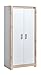Produktbild Schrank Darna 01, Farbe: Kiefer Weiß/Eiche Hellbraun - 190 x 90 x 51 cm (H x B x T)