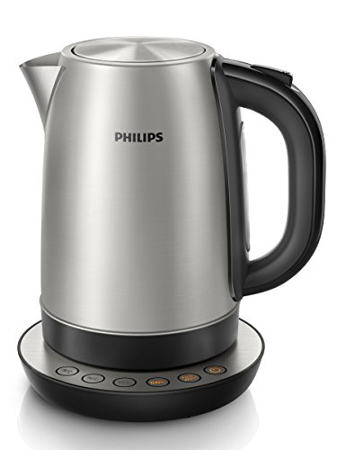 Philips HD9326/21 Wasserkocher aus Edelstahl, 2200 Watt, 1,7 Liter, Warmhaltefunktion, Silber/Schwarz - 2