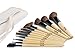 Professional Studio Quality 12 Piece Natural Cosmetic Makeup Brush Brushes Set Kit with Pouch Case Bag (Natural Bamboo)