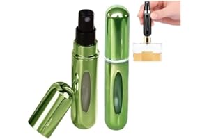 Fia Direct 5ML Perfume Atomiser Aftershave Travel Refillable Bottle Portable Handbag Spray-Nicotine Free (Glossy Green)