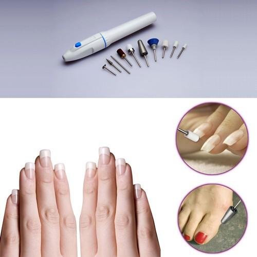 VELFORM POCKET BATTERY NAIL FINISHING MANICURE PEDICURE SET. 10 Interchangeable Precision Heads
