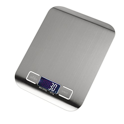 Die elektronische waage – MAVIE 11lb / 5kg – digital – küche essen skala mit lcd – display, silber, edelstahl kochen skala, genauigkeit 0.01oz/1g - 2