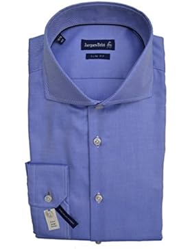 Jacques Britt Hemd Kai EL extra langer Arm Haifischkragen Slim Fit Blau