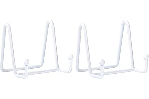 HCHLQLZ White Decorative plate stand Holder Picture Frame stand Easel Display stand