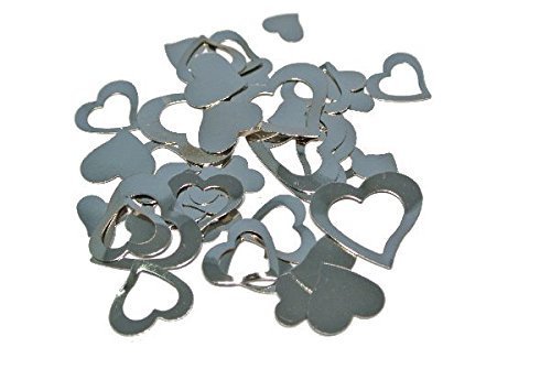 Streuherzen klein/groß Silber 40 Stück Tischdeko Hochzeit