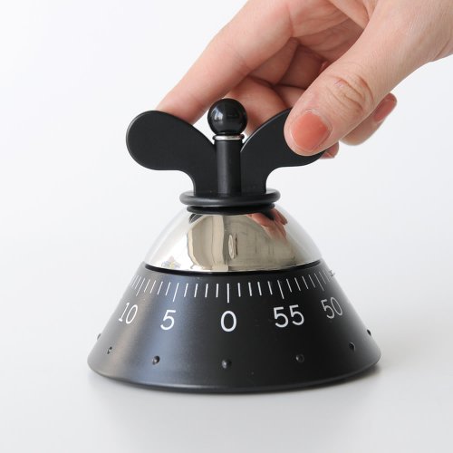 Alessi Kitchen Timer, Küchentimer aus thermoplastischem Harz, schwarz - 5