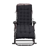 Coussin de Chaise Longue de Jardin - 155 x 48 x 8 cm (Chaise Non Incluse), noir