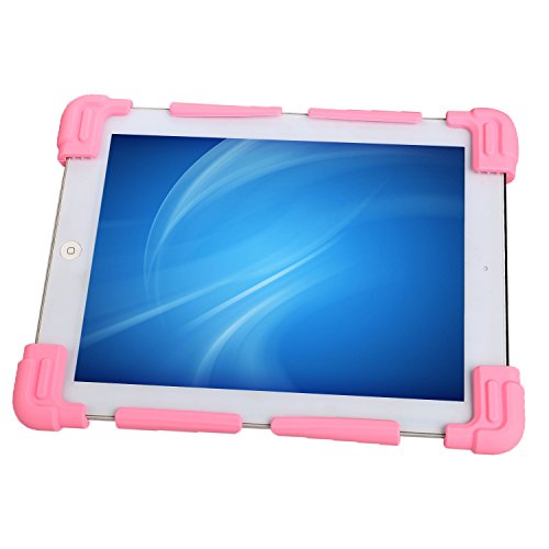 NEWSTYLE 8,9-10,5 Zoll Universal Tablet Ständer Halterung Hülle Ultra Slim Flexible Silikon Schutzhülle - Pink