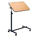 Produktbild FabaCare Beistelltisch Nova, höhenverstellbarer Betttisch auf Rollen, Easy To Clean Spezialversiegelung, Tisch für Bett mit Neigung, Hellbraun