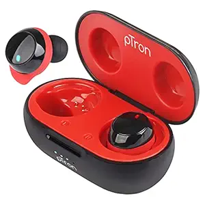 PTron Bassbuds Evo Truly Wireless Bluetooth in Ear Earphone with Mic (Black & Red)