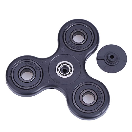 iEFiEL Hybrid Ceramic Triangle Hand Finger Spinner Fidget Toy Stress Anxiety Relief for Kids Adults (Black)