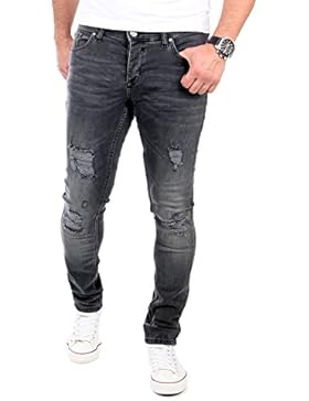 Reslad Jeans Herren Destroyed Look Slim Fit Denim Strech Jeans-Hose RS-2062